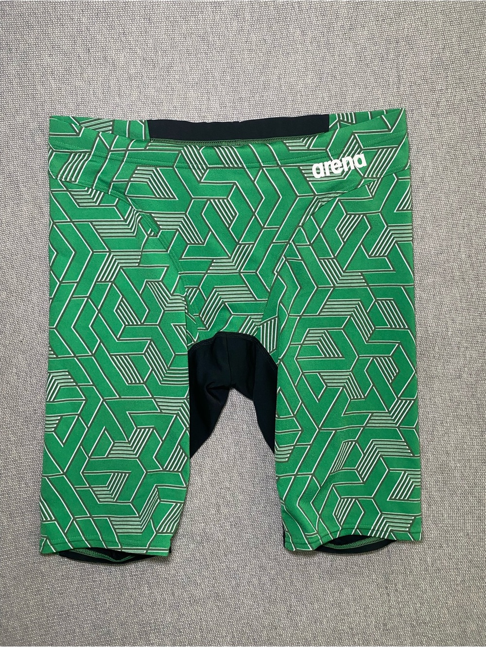 Arena Green Geometric Swim Jammers Compression Swim Shorts Size 36